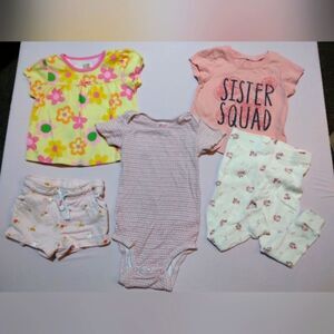 Girls 18 Months Clothing Lot Of 5 Shirts Pants Onesie Bundle